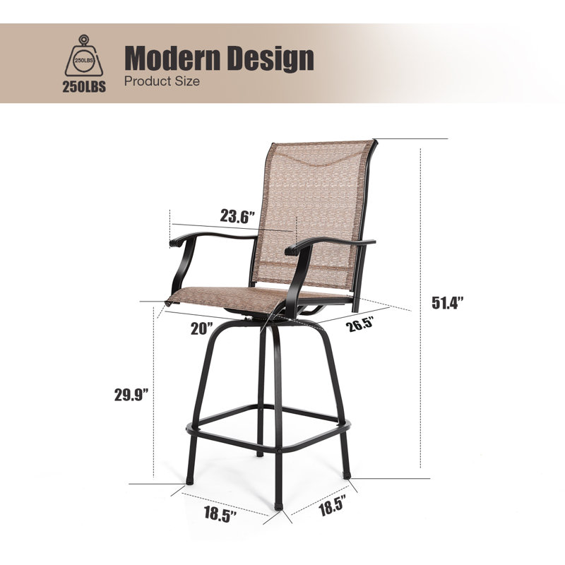 Iron Outdoor 29.9'' Bar Stool