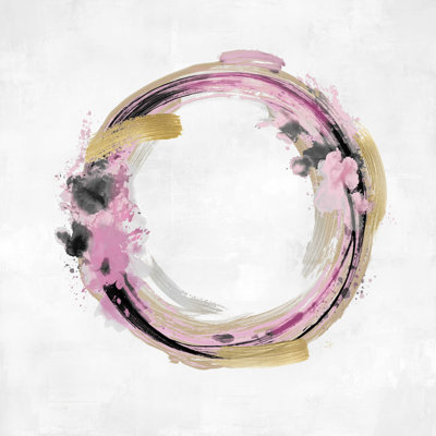 Rose et cercle doré abstrait 1