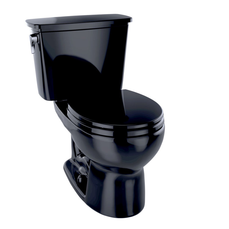 Toilette ronde transitionnelle deux pièces 1,28 GPF TOTO® Eco Drake®, ébène, Ébène, Côté gauche