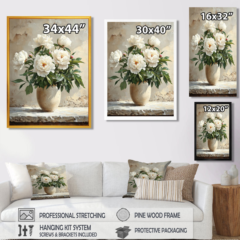 Breitkoff - Décoration murale florale, Reproduction encadrée d'une seule photo, Argent argent, H 32 po x l 24 po