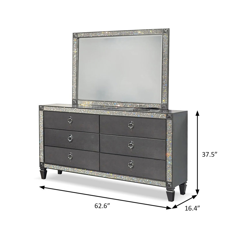 Titania Glam Dresser, Gray