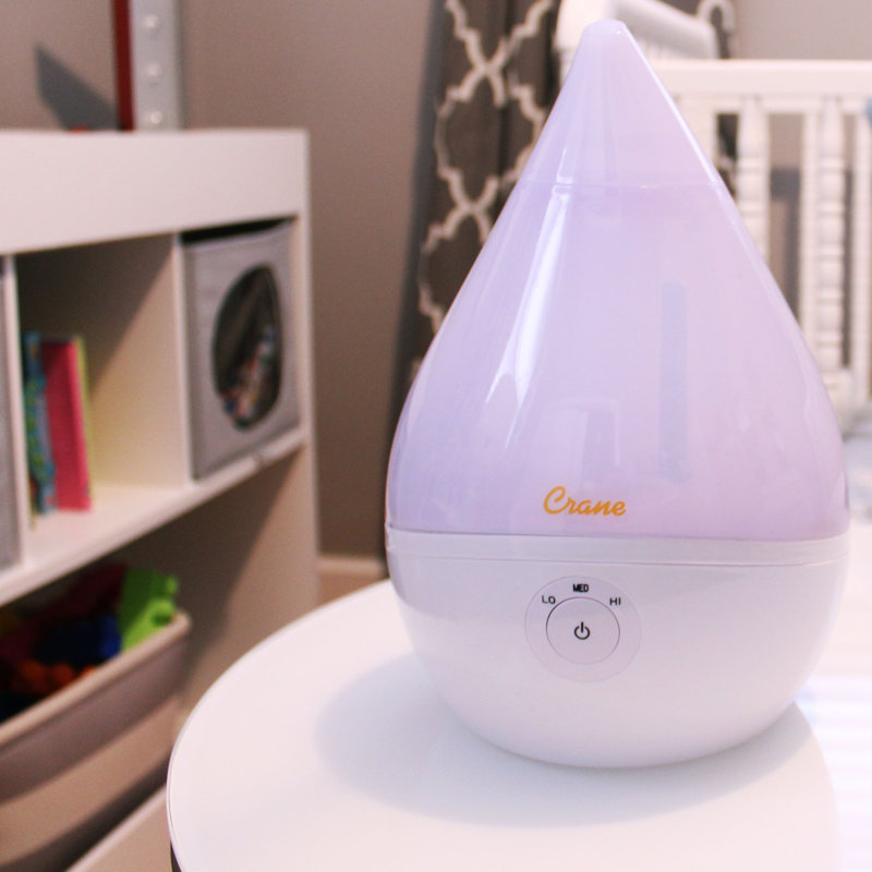 Droplet Cool-Mist Humidifier with Vapor Tray, 0.5. Gal., White