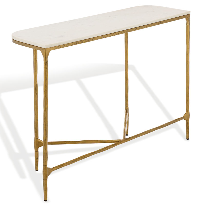 Janowsky Metal Console Table, White