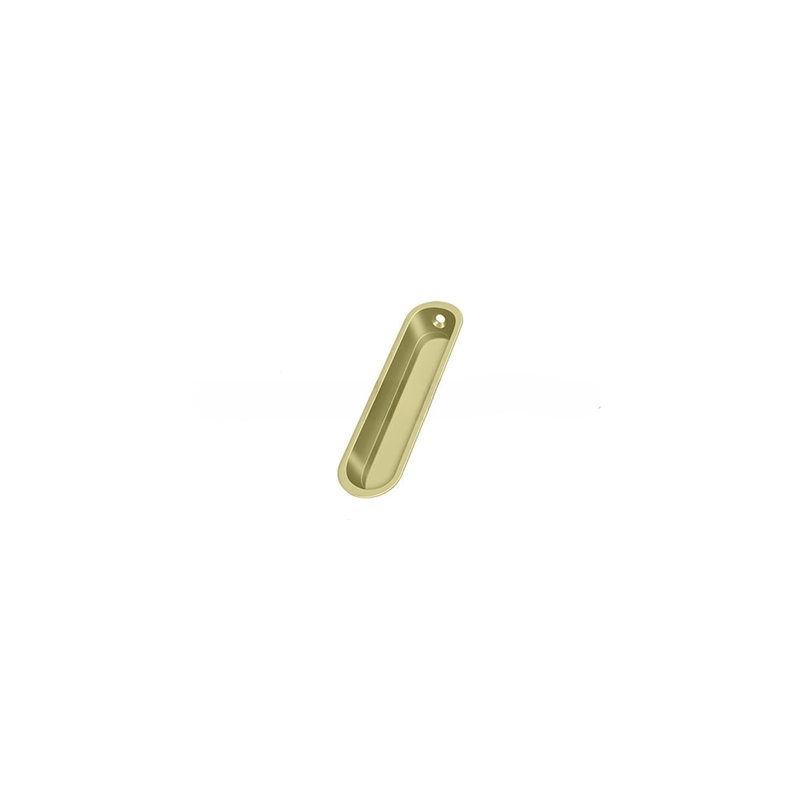 Poignée encastrée Deltana FP828U3-UNL 4 po x 1 po x 1/2 po; finition laiton brillant non laqué