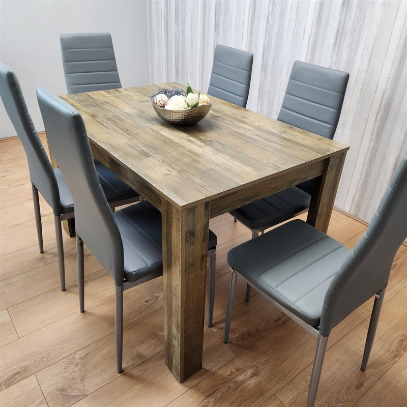 Kayenta 6 - Person Dining Set, Grey, 75cm H x 117cm W x 77cm D