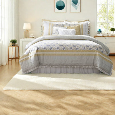 Piece Cal King Cotton Percale Bedding Sets, Farmhouse Bedroom Home