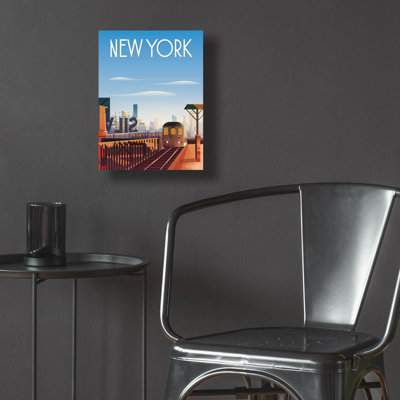  «New York City» par Omar Escalante, art mural en verre acrylique, 16 po x 24 po