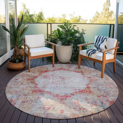 Fresnel Washable Oriental Indoor / Outdoor Rug