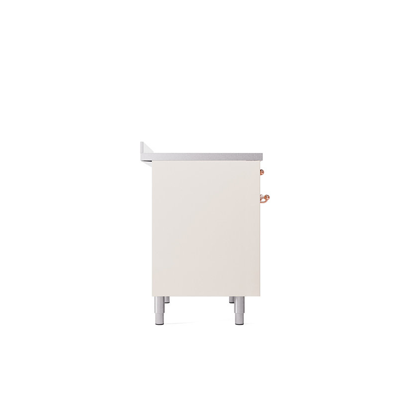 ILVE Nostalgie II Series 40 inch Induction Range with 6 Induction Elements (Solid Door), Antique White/Copper