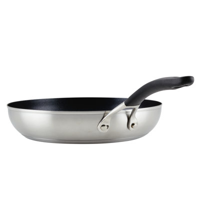 Circulon Stainless Steel Frying Pan with SteelShield and Nonstick Technology, 10.25 Inch, Silver