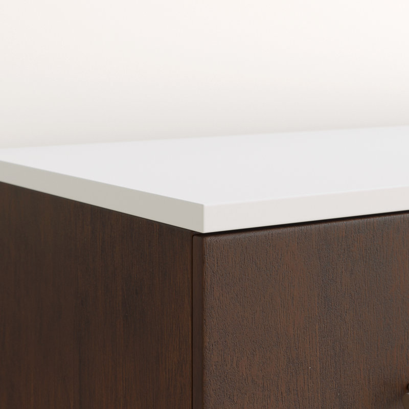 47.25'' Wide 2 Drawer Buffet Cabinet, Walnut/White