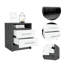 Table de bout, plateau supérieur supérieur, deux tiroirs - chêne Smokey / blanc-2114916982