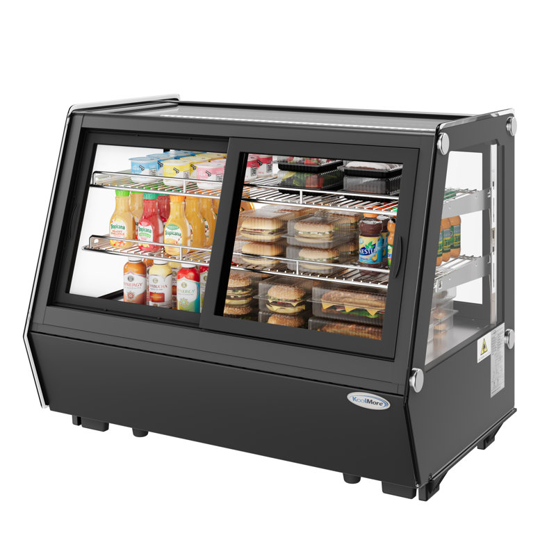 35 in. Self-Service Countertop Display Refrigerator in White (CDC-165-WH), Black