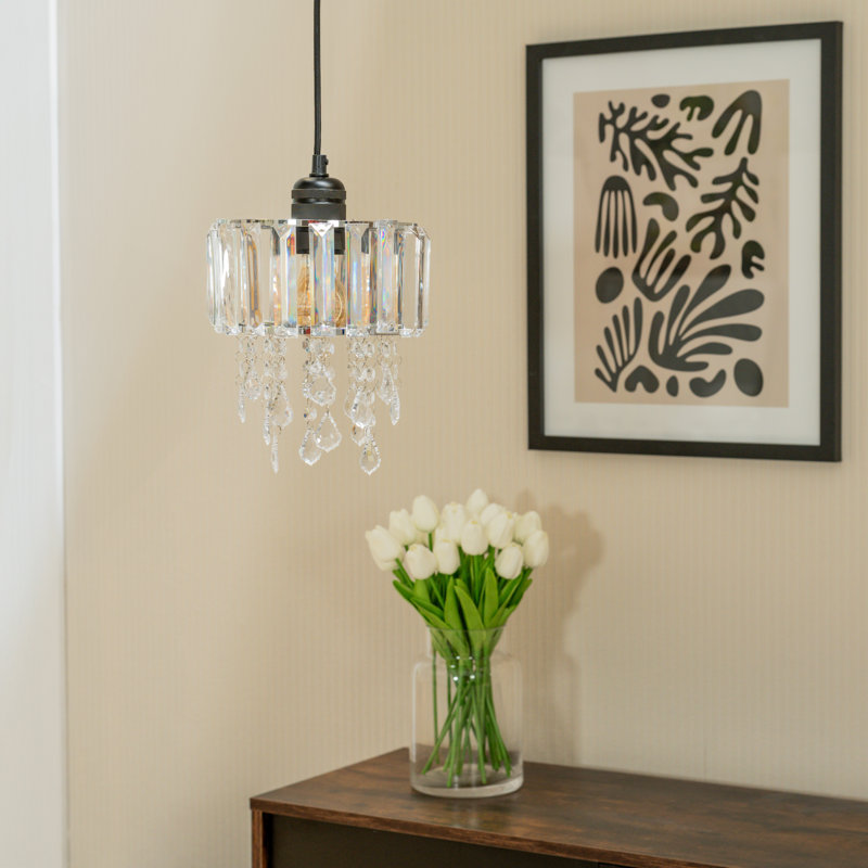 23cm H Plastic / Acrylic Empire Lamp Shade ( Clip On ) in Silver