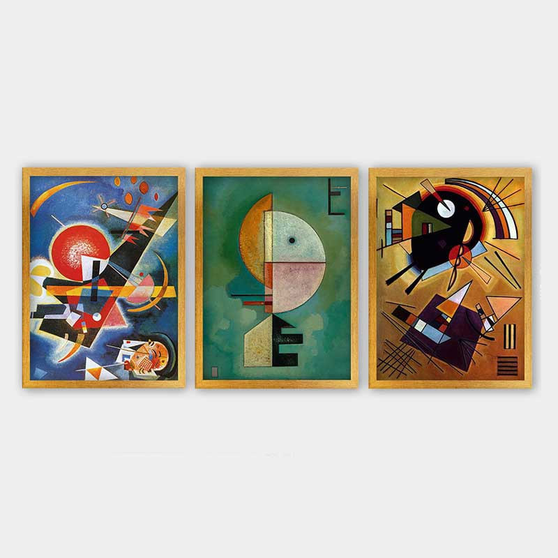 Ensemble de 3 peintures élégantes encadrées décoratives, 13,8 x 17,7 pouces chacune | 100% bois avec cadre 100% polystyrène (épaisseur: 0,8 pouce) | Impression numérique UV, parfaite pour le salon et la décoration intérieure
