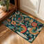 Tapis d'appoint tropical à motifs floraux turquoise de 47 po x 31 po