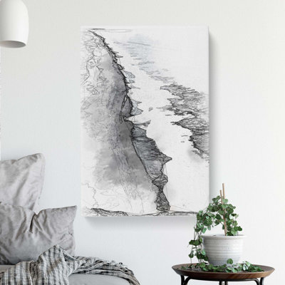 Black Sand Beach in Iceland Abstract Art - Wrapped Canvas