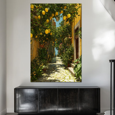 Lemon Wall Art, Mediterranean Lemon Kitchen Wall Decor, Italian Wall Art Canvas Prints for Kitchen, Vintage Fruit Poster Art Wall Decor for Dining Room 36" × 48"