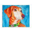 Chien orange audacieux sur toile bleue, design par Tatiana Roberts-940533111