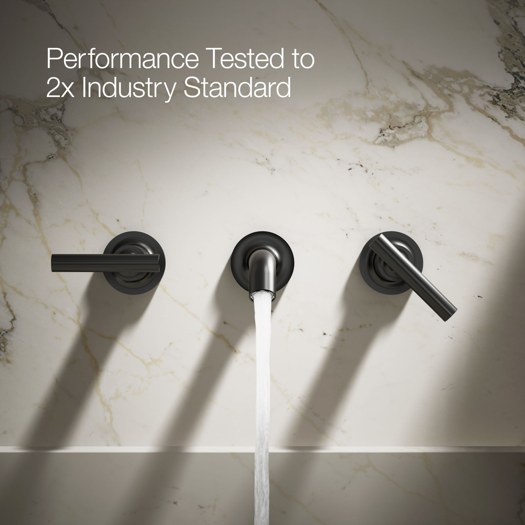 Purist Wall-Mounted Bathroom Faucet, Lever Handle, Matte Black