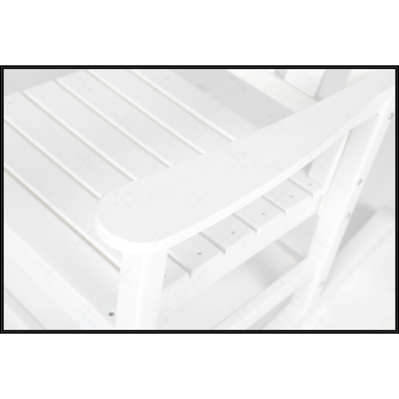 Chaise berçante surdimensionnée à texture de bois, Blanc