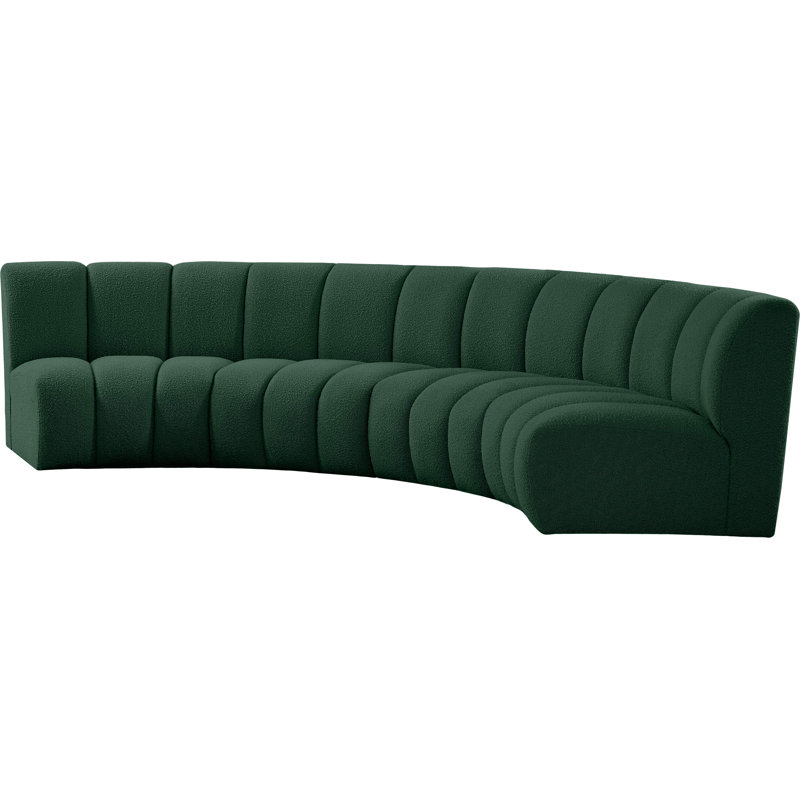 Canapé modulaire de coin symétrique Infinity de 148 po de largeur, Tissu bouclé vert