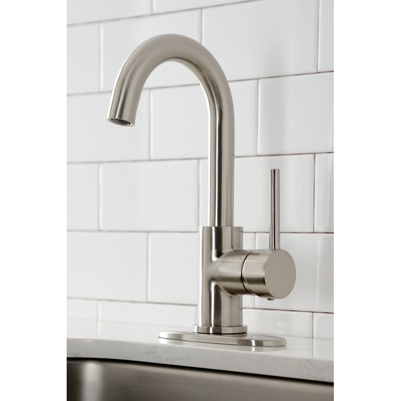Kingston Brass Concord Single-Handle 1-Hole Deck Mount Bar Faucet, Brushed Nickel