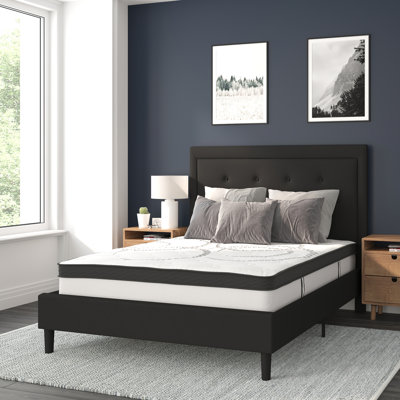Aluino Tufted Platform Bed with 10in. Pocket Spring Mattress