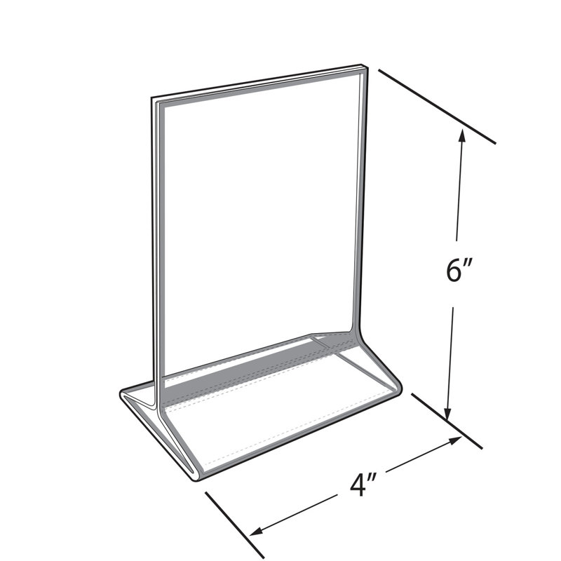Cadres en acrylique transparent double face avec bordure noire 4 po de largeur x 6 po de hauteur, paquet de 5