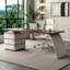 Bureau rectangulaire en bois manufacturé avec 3 tiroirs-108613027-108613025