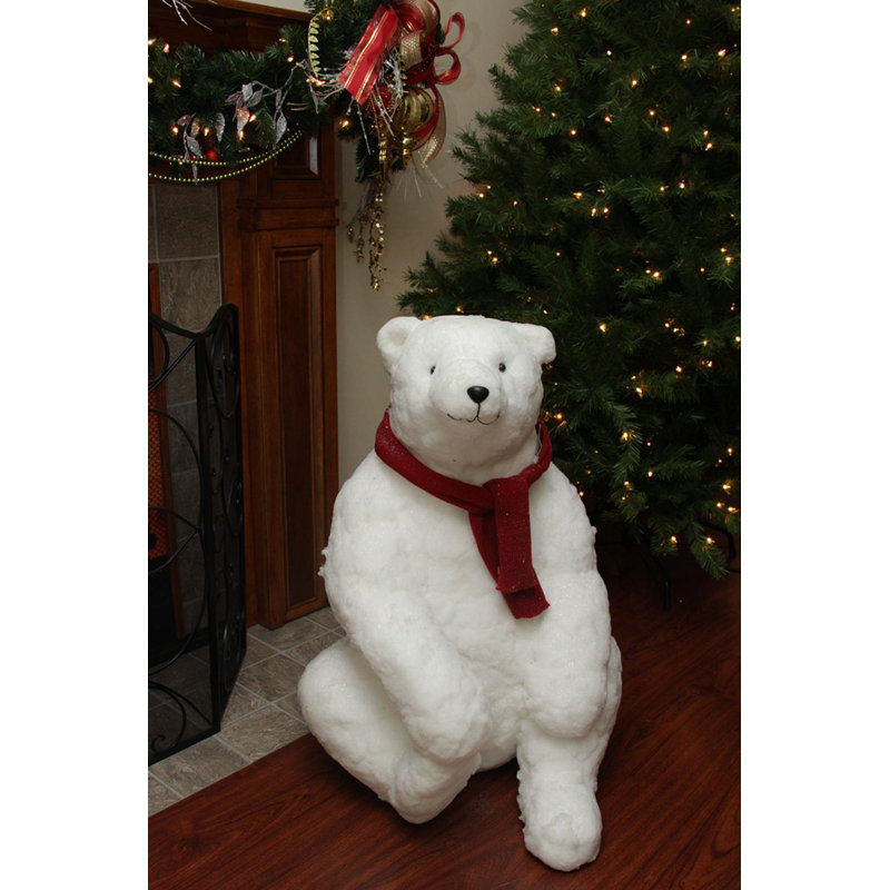 Décoration de Noël ours polaire blanc 34 po
