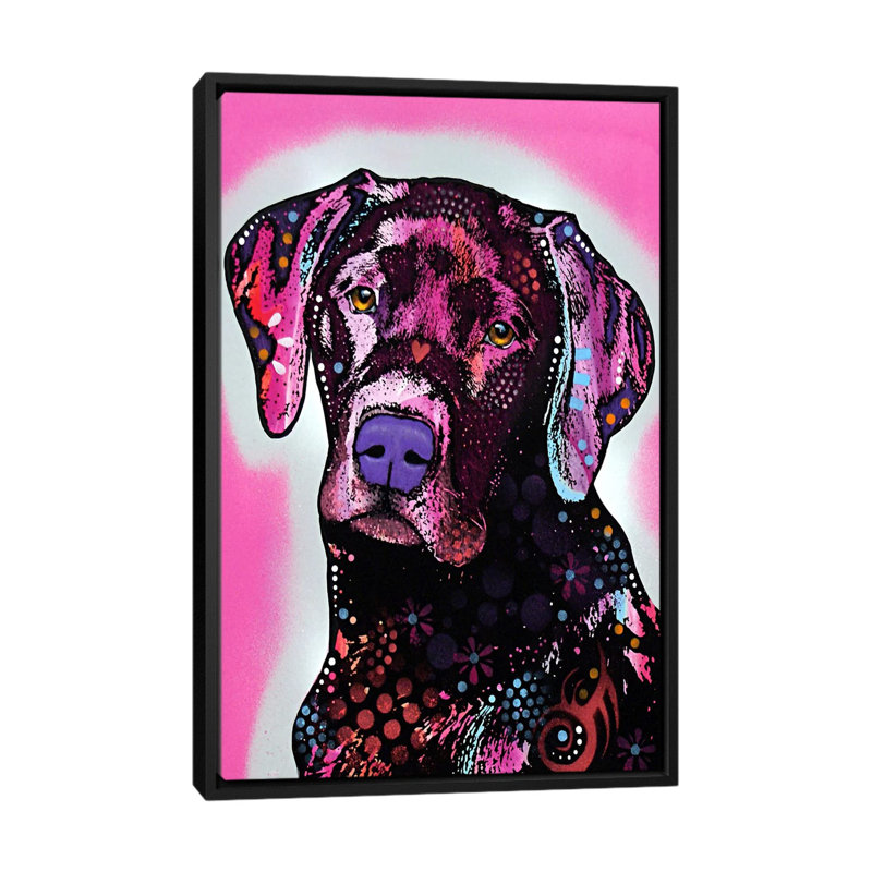 Labgraphic noir, art sur toile, H 26 po x l 18 po x P 1,5 po, Cadre noir