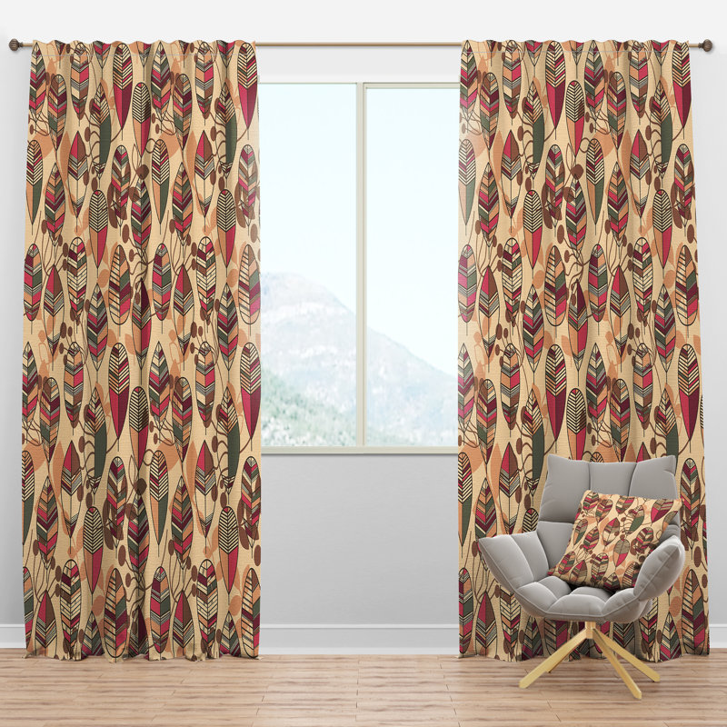 Panneau de rideau simple semi-diaphane avec passe-tringle Autumn, l 52 po x L 120 po