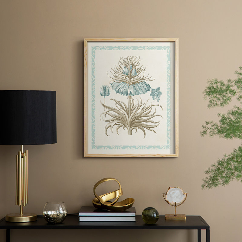 Reproduction encadrée Willow Blue Besler II - bois massif, H 15 po x l 12 po