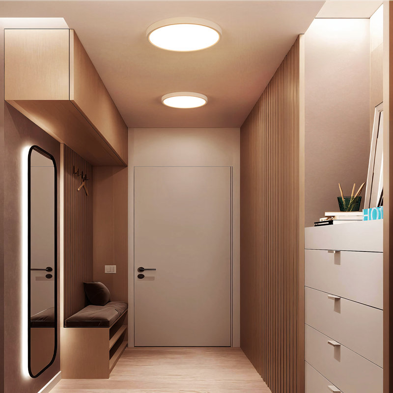 Deontee Acrylic LED Flush Mount, White, 3000K 