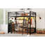 Lit mezzanine double avec bureau et lumière-1210630968