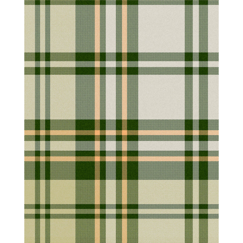 Woodstock Lifestyle Plaid Wallpaper Roll, Green/Taupe/Yellow