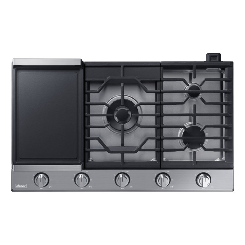 30" Gas Cooktop 5 Burners, Transitional, Silver, NG/LP