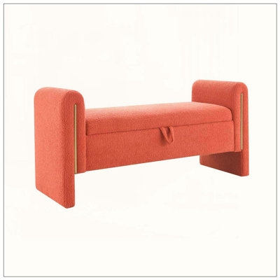 Modern Teddy Bed End Bench with Arms and Storage