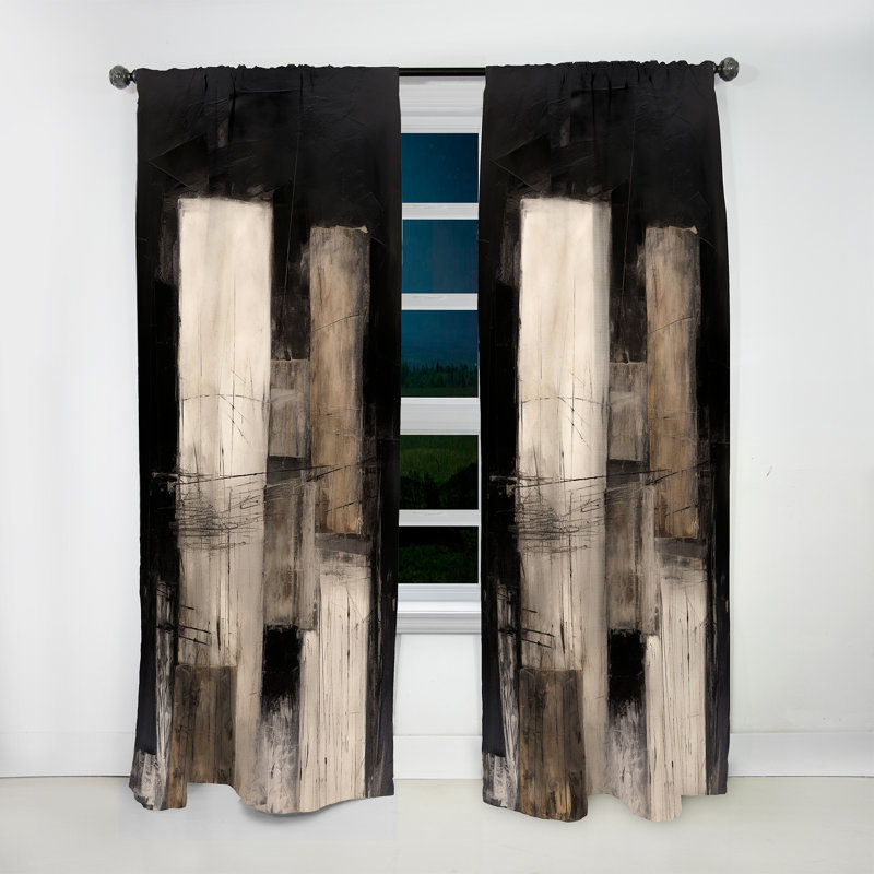 Taniya - rideau en velours moderne Mid Century Fusion IV - obscurcissant - 1 panneau, L 52 po x L 95 po