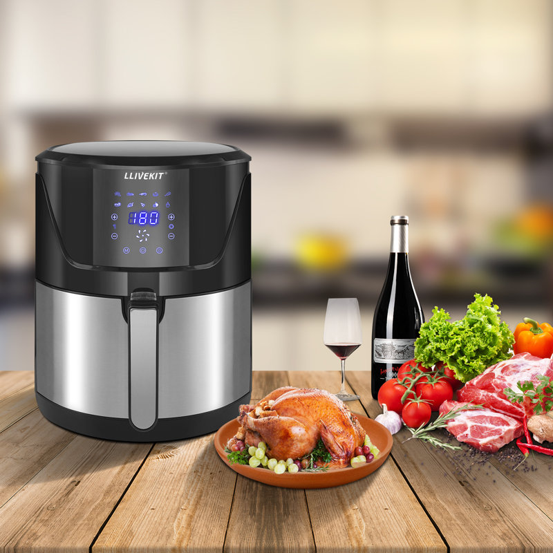 WOLTU 4L Air Fryer Oven, Black/Silver, 33.7cm H x 26.6cm W x 36.6cm D