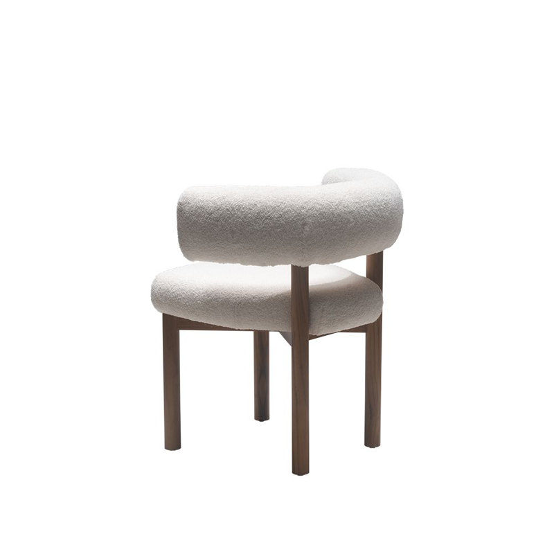 Bruno Upholstered Dining Chair, Sherpa Oat