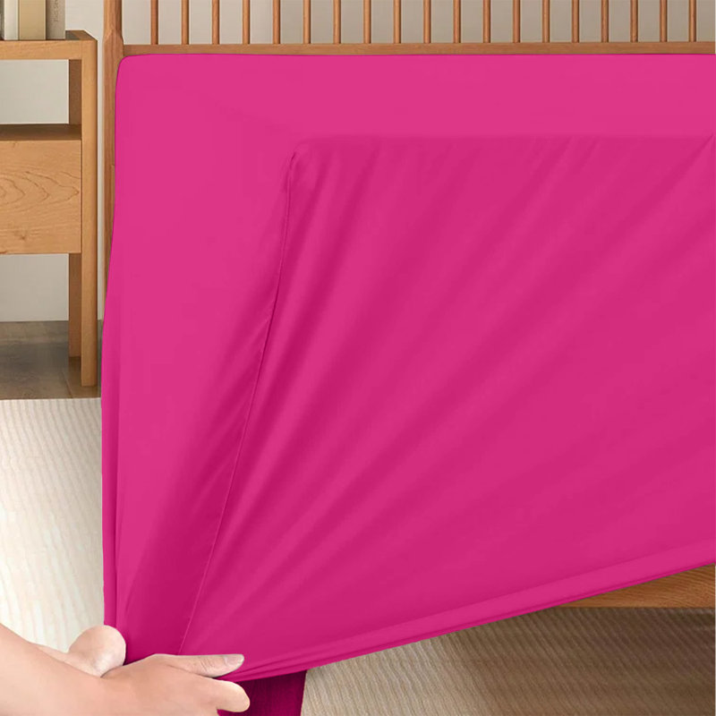 Soft & Breathable Microfiber Extra Deep Fitted Sheet, Super King (6'), Pink