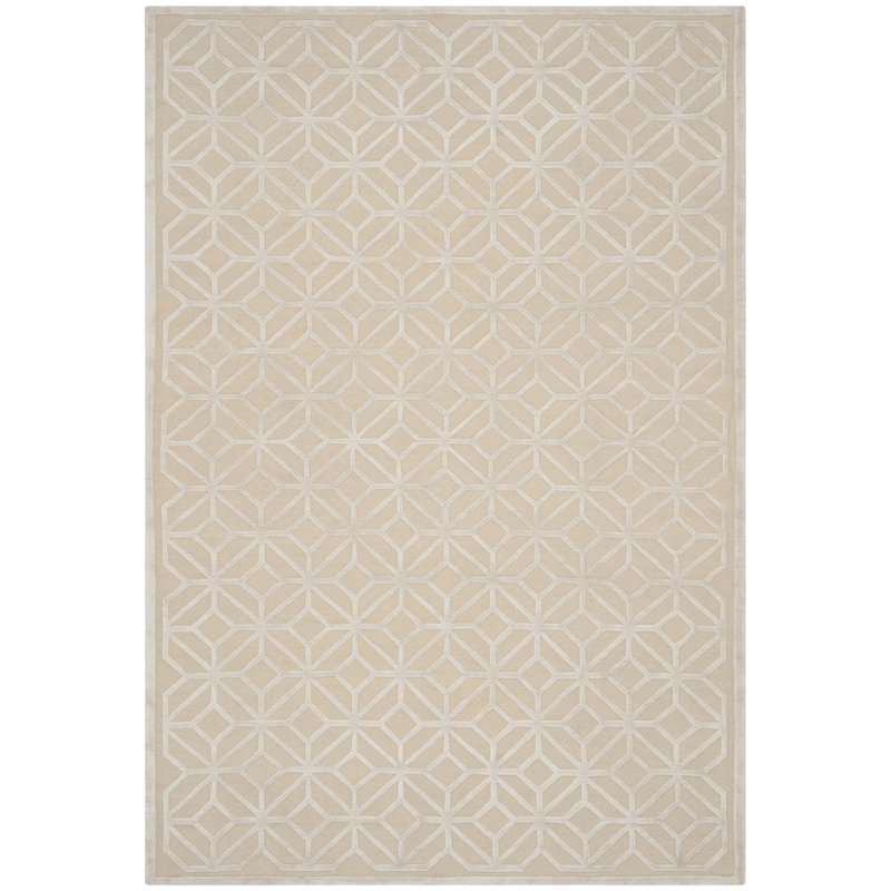 Tapis géométrique nacré / en laine / coton noué à la main Candie, Rectangle 6 pi x 9 pi