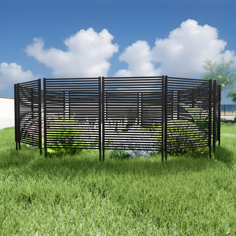 Panneau d'intimité 47 po x 71 po en métal, paravent autoportant résistant à la rouille pour patio, jardin et balcon