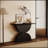 47'' Double Semi-Circles 3D Hammer-Shaped Texture Base Wood Console Table With LED Light, Ideal For Modern Entryways And Living Rooms