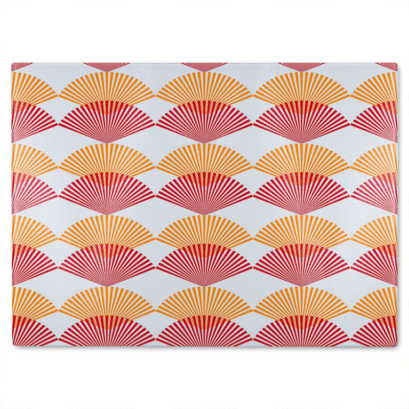 Geometric Sea Shells Glass Chopping Board