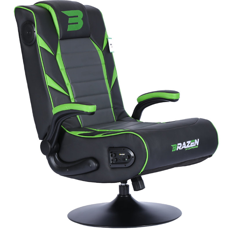 BraZen Panther Elite 2.1 Bluetooth Surround Sound Gaming Chair, Green