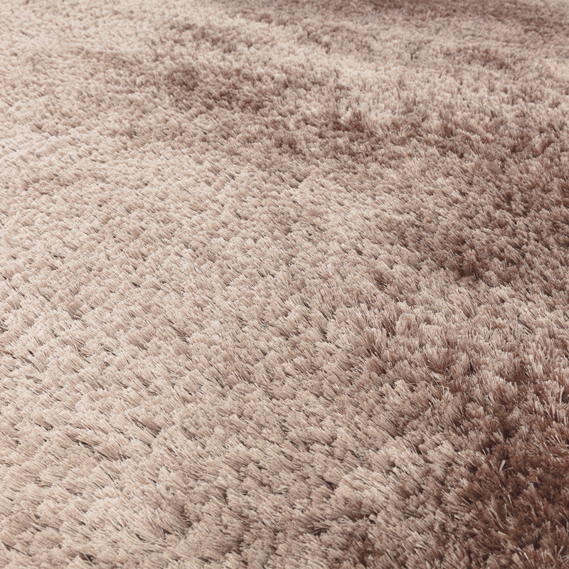 Plush Deep Pile Shaggy Blush Rug, Round 150cm