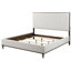 Lit rembourré Dzianis en tissu gris clair, blanc et brun
